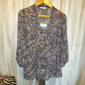 QUINTESSENTIAL paisley top sz L